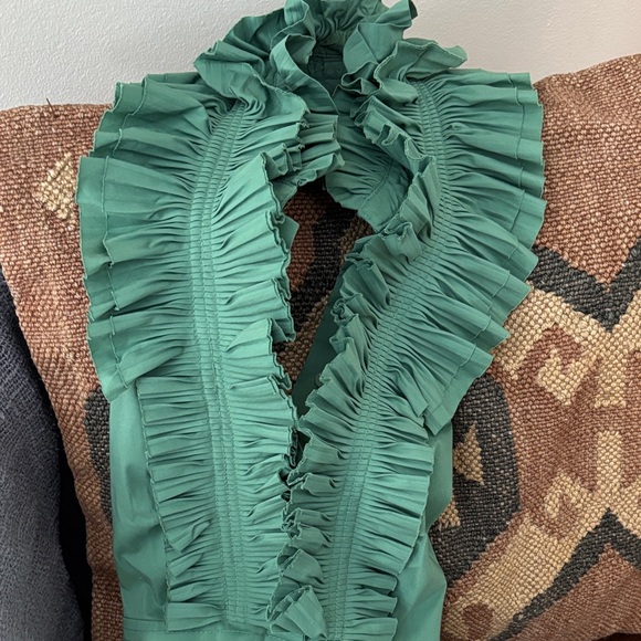 BCBGMAXARIA Green Ruffled Halter Dress - Picture 8 of 9